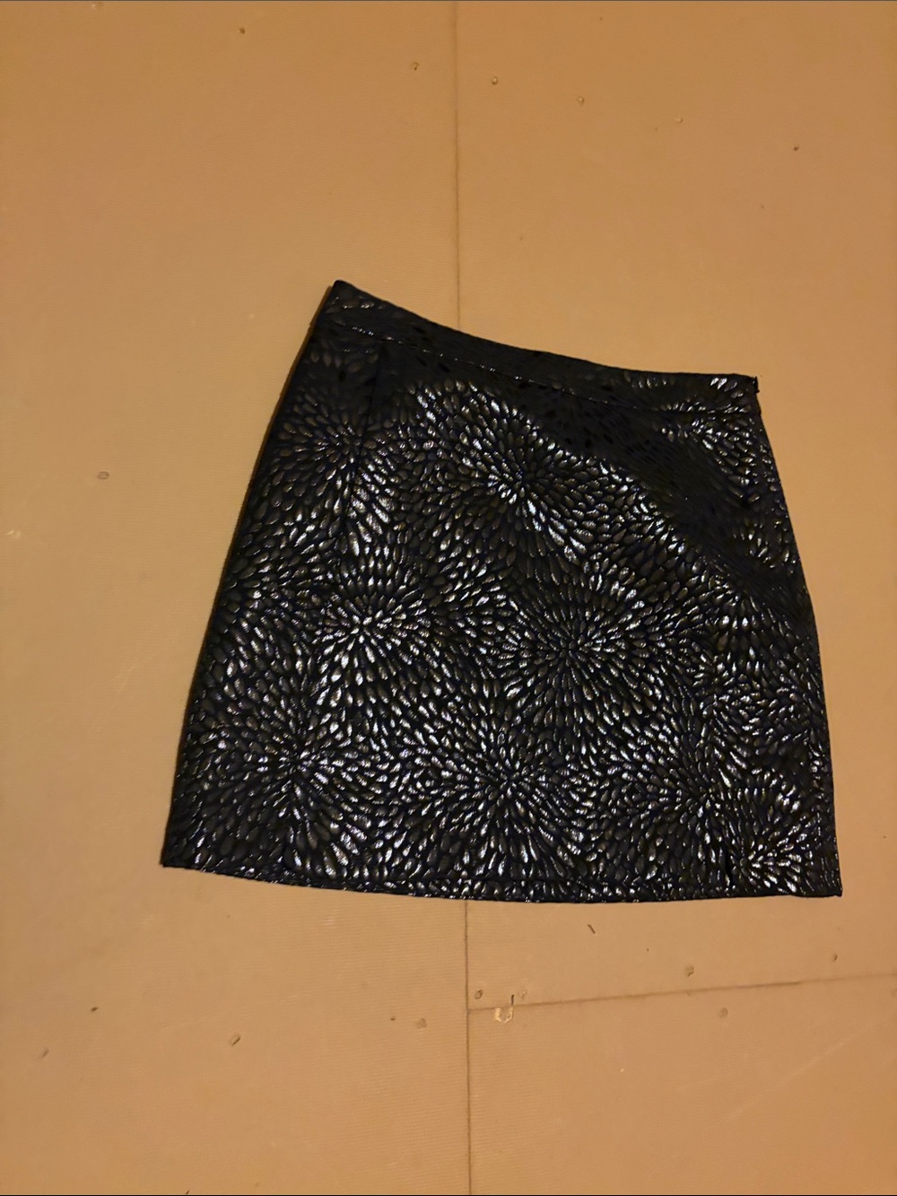 Loft Black Textured A-Line Mini Skirt size 10